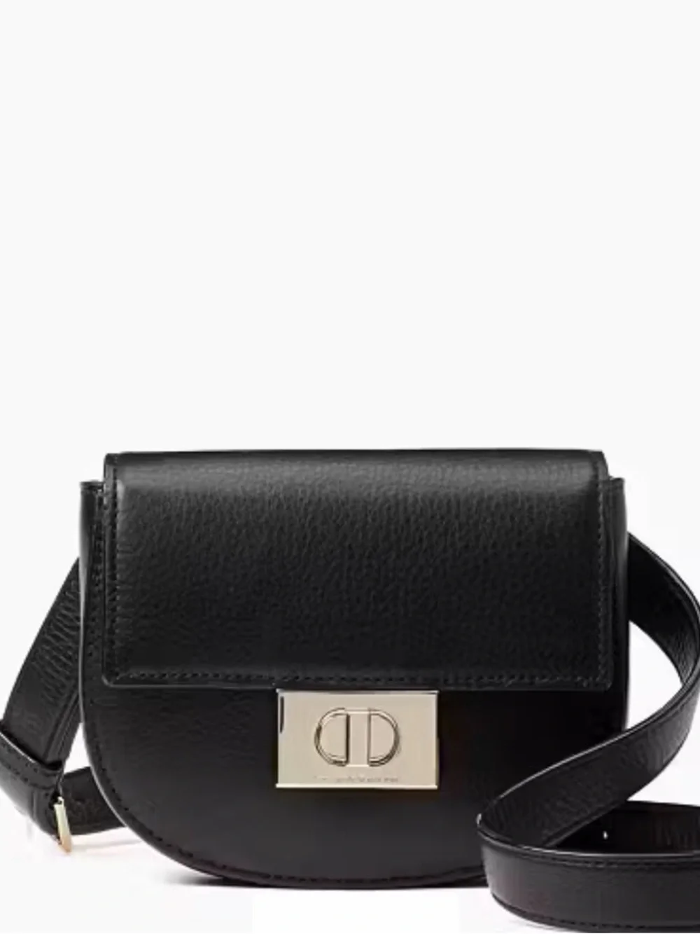 kate spade Black Leather Crossbody Belt Bag with Gold Hardware